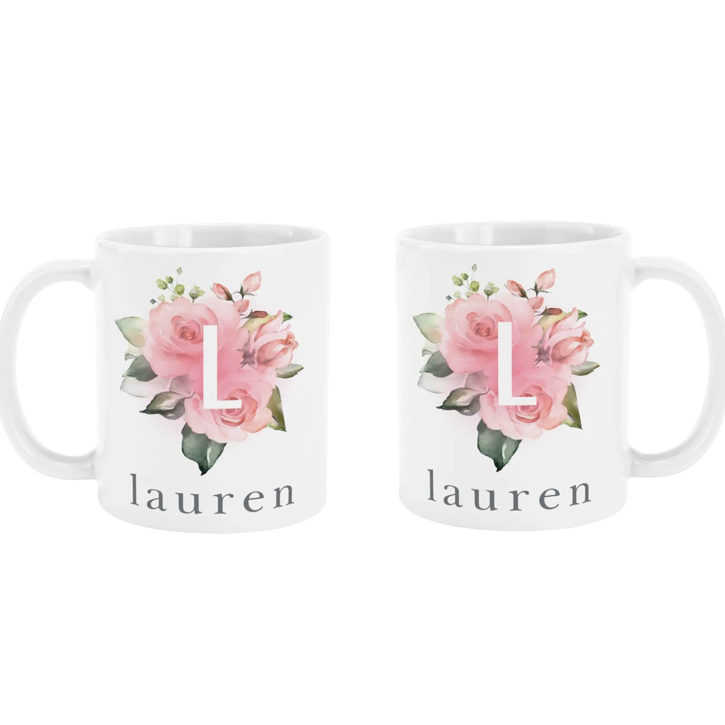 Floral Initial Mug