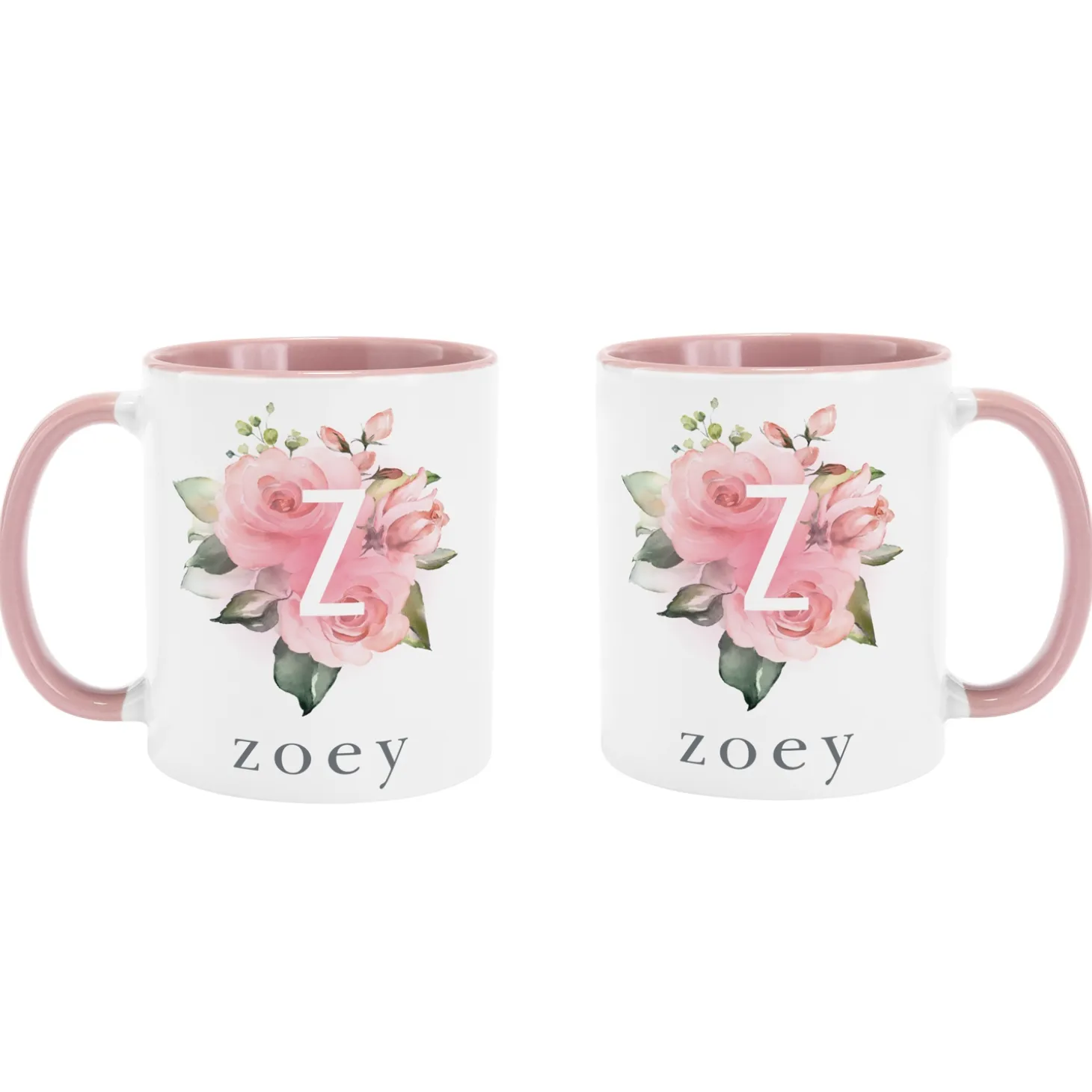 Floral Initial Mug