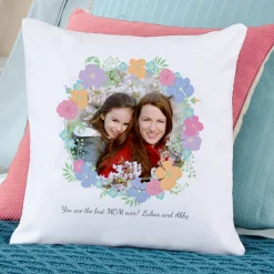 Floral Photo Throw Pillow