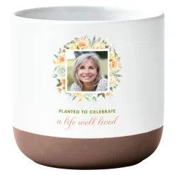 Floral Serenity Memorial Photo Planter