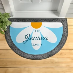 Flower Half Round Doormat
