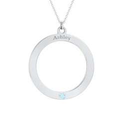 Forever Family Circle Birthstone Necklace
