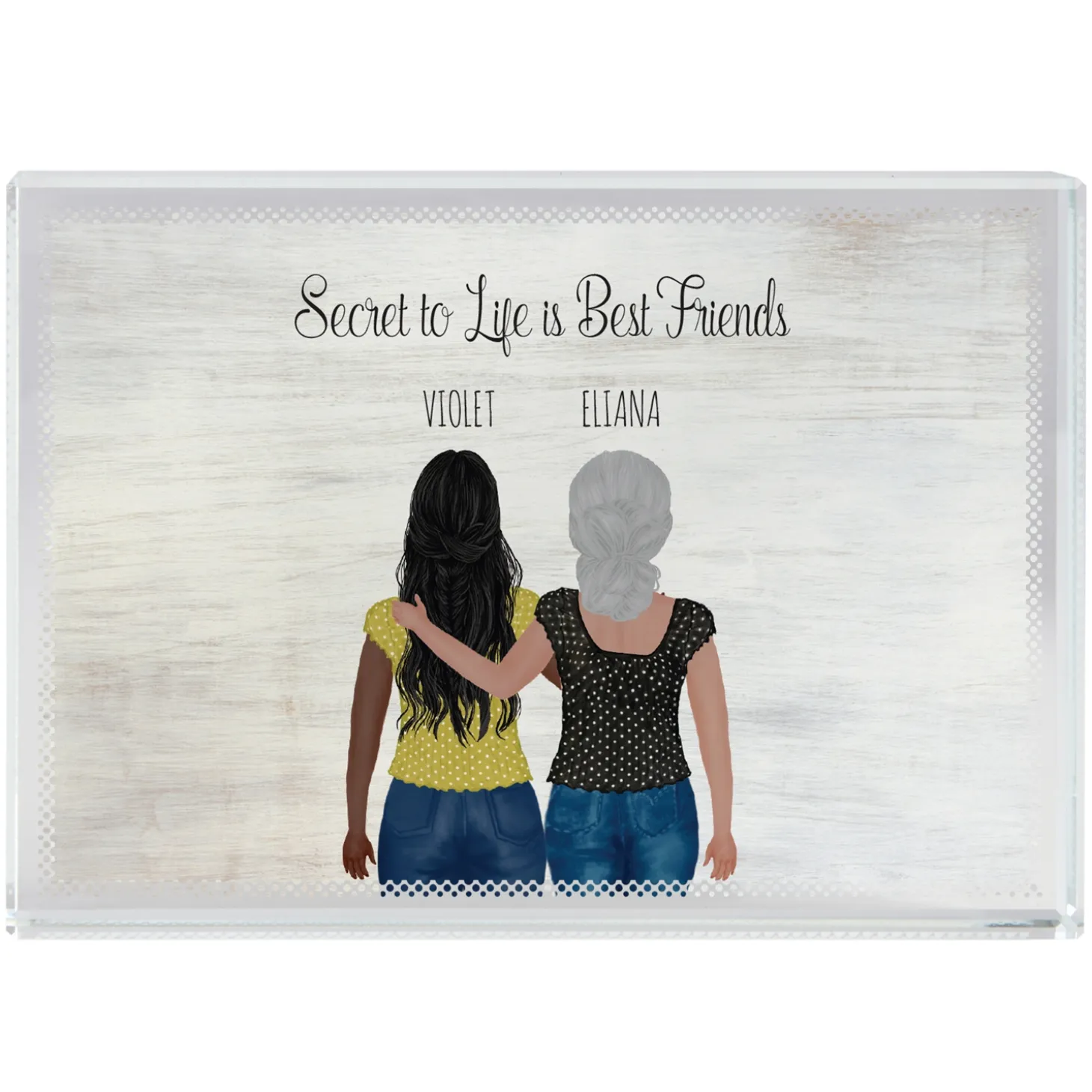 Forever Friends Glass Block