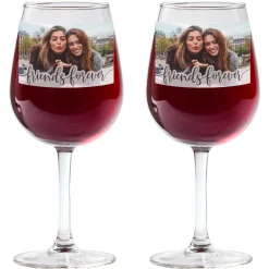 Forever Friends Photo Wine Glasses