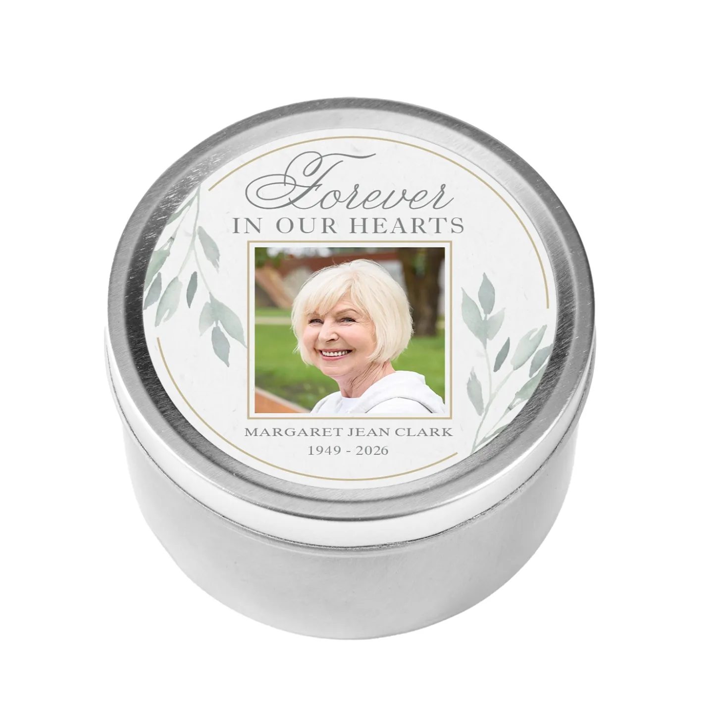 Forever In Our Hearts Photo Canister Candle
