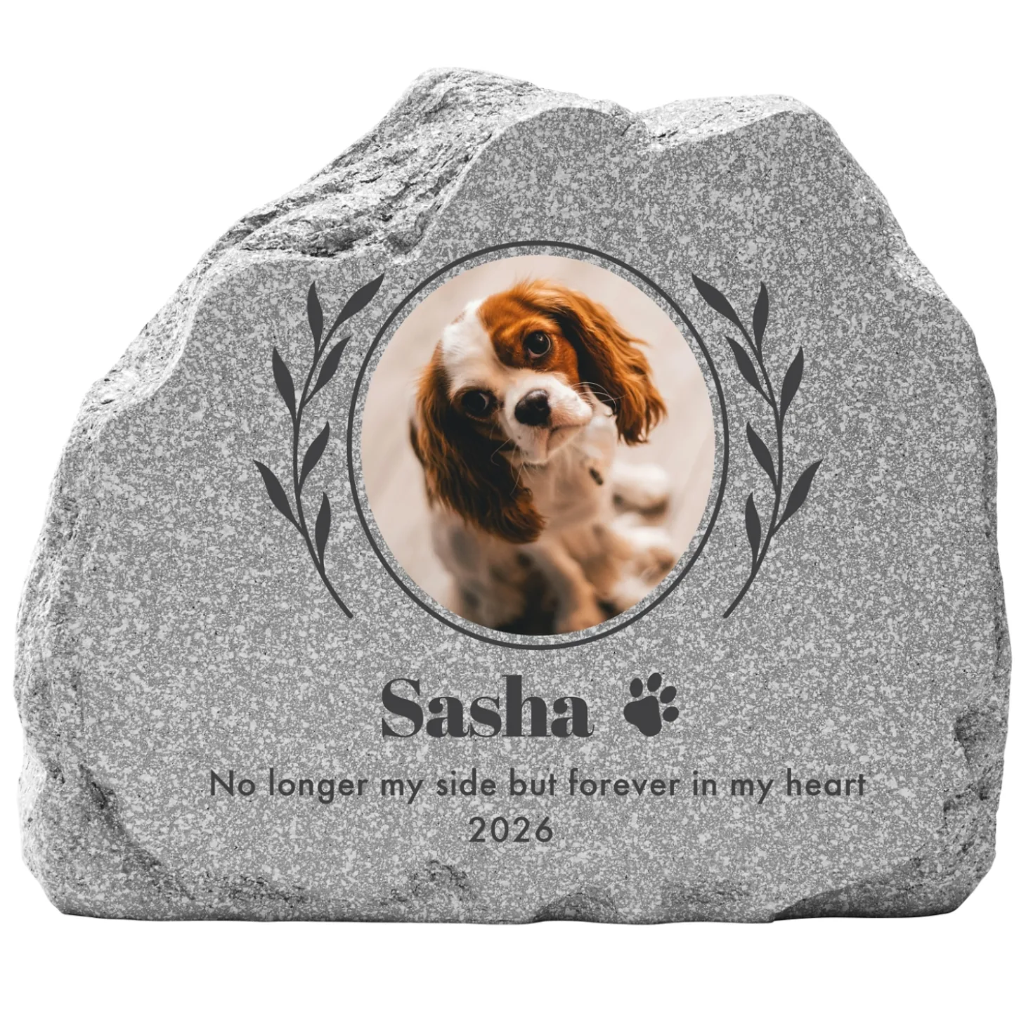 Forever Remembered Pet Memorial Photo Standing Garden Stone
