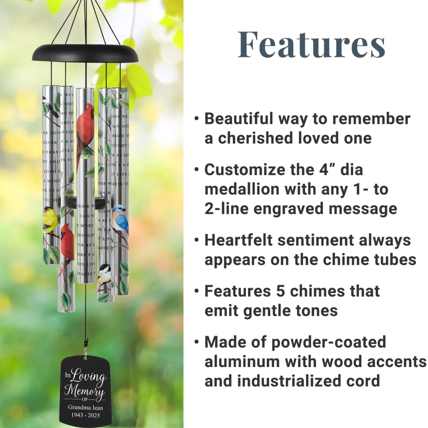 For Those We Love Memorial Sonnet 36 inch Wind Chime