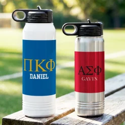Fraternity Greek Letters Stainless Steel Water Bottle