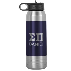 Fraternity Greek Letters Stainless Steel Water Bottle