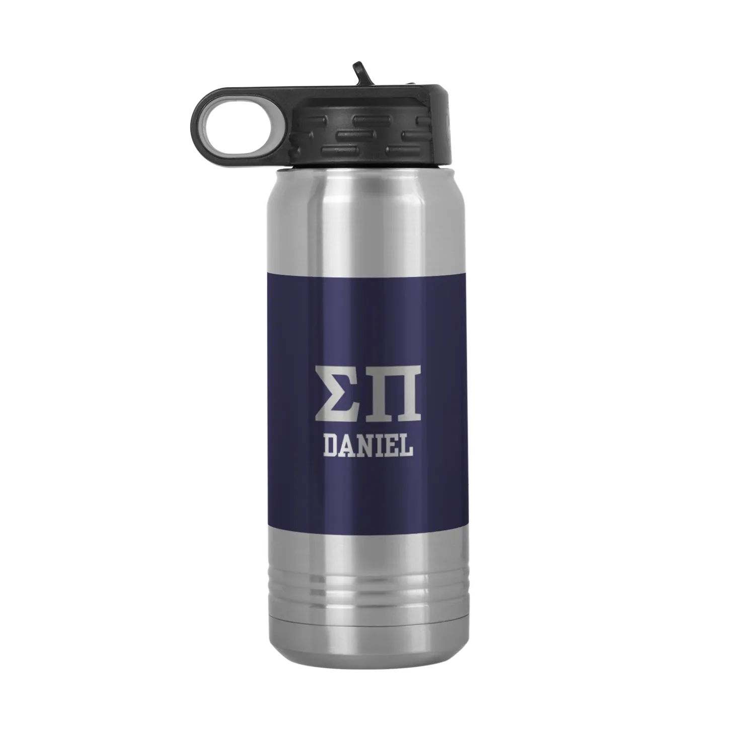Fraternity Greek Letters Stainless Steel Water Bottle