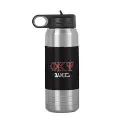 Fraternity Greek Letters Stainless Steel Water Bottle