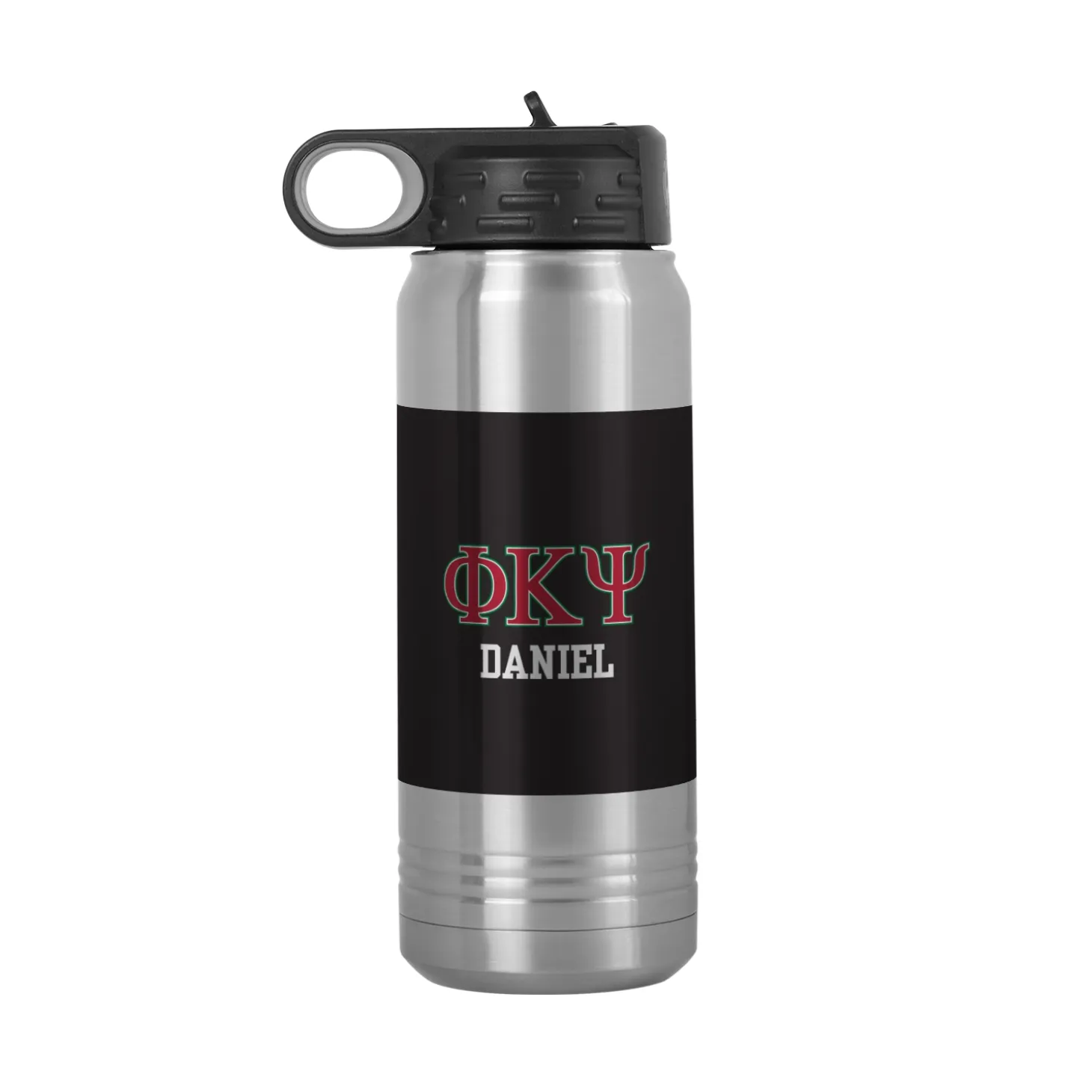 Fraternity Greek Letters Stainless Steel Water Bottle