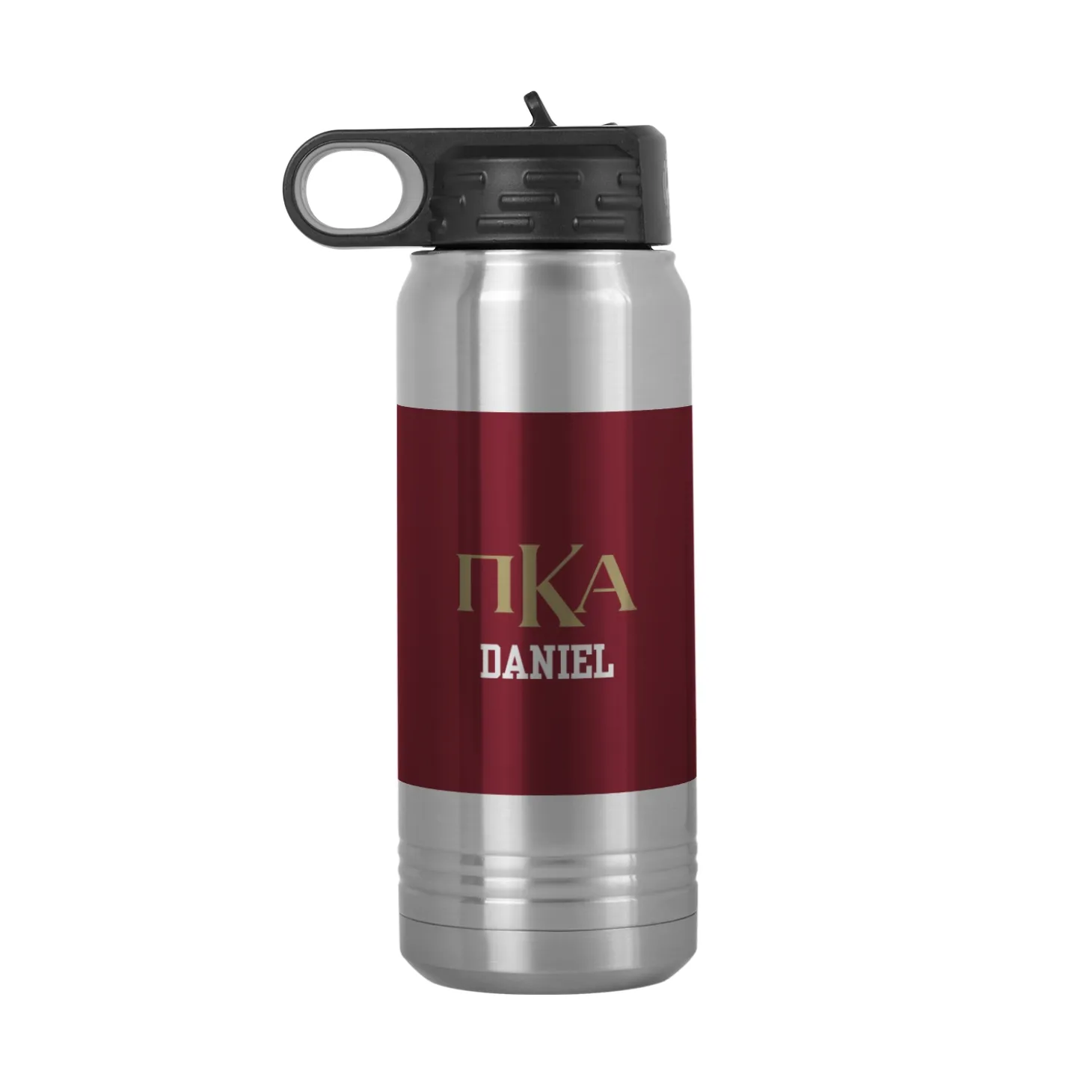Fraternity Greek Letters Stainless Steel Water Bottle