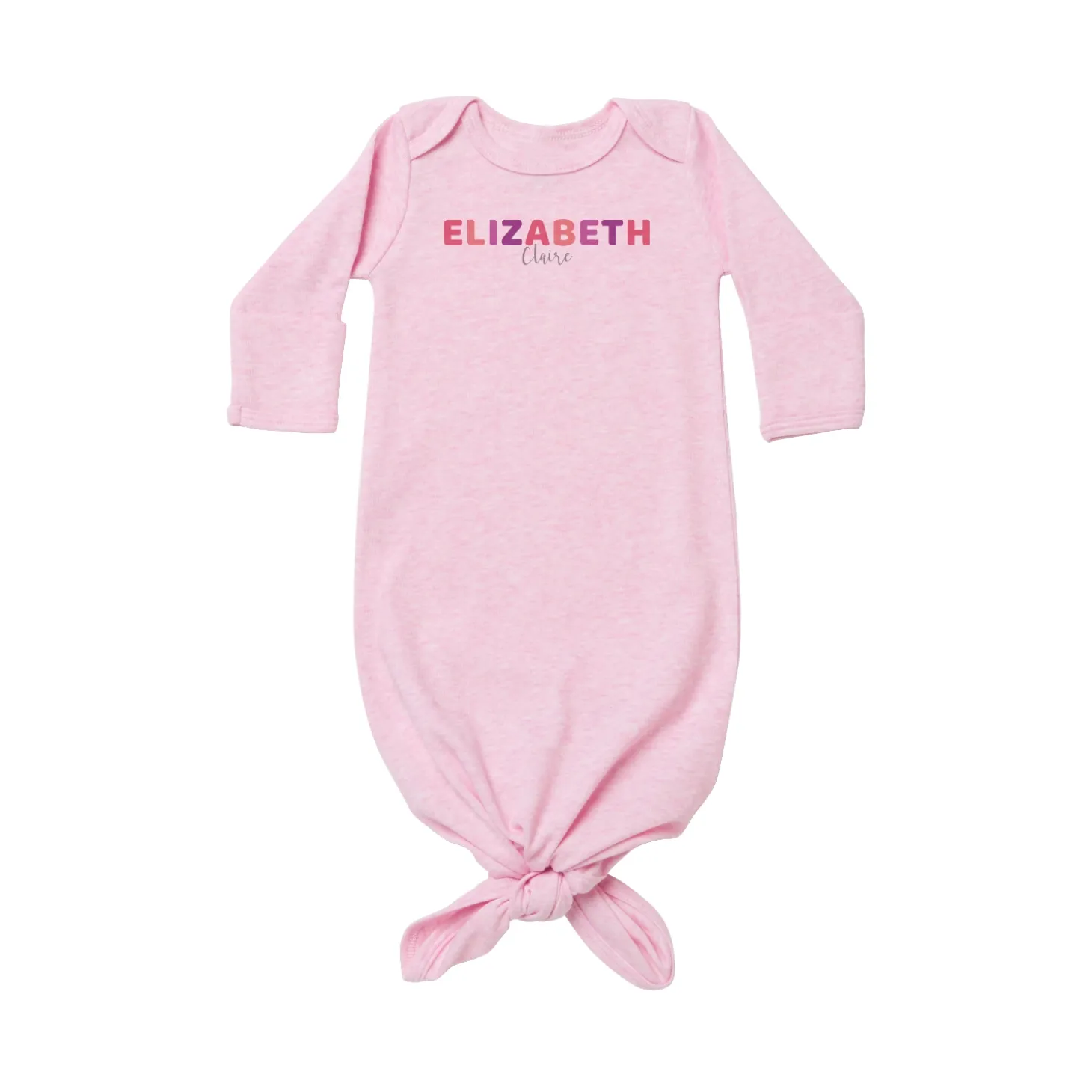 Fun Block Name Baby Knotted Gown