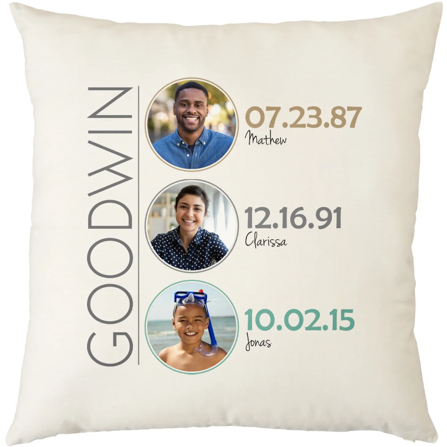 Fun Family History Photo Throw Pillow