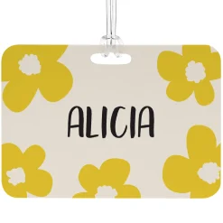 Fun Floral Name Luggage Tag