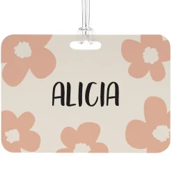 Fun Floral Name Luggage Tag