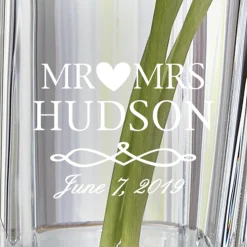 Galway Crystal Engraved Wedding Vase