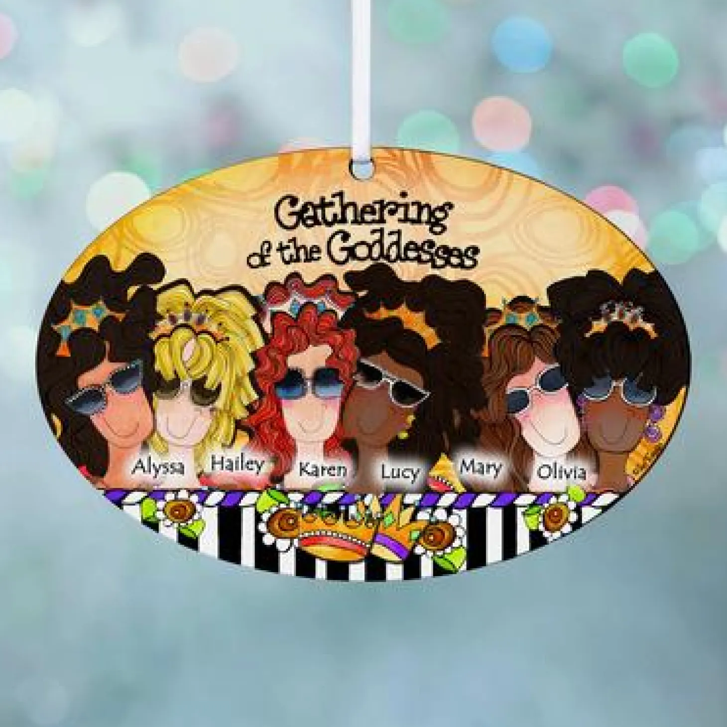 Gathering of the Goddesses Oval Ornament by Suzy Toronto