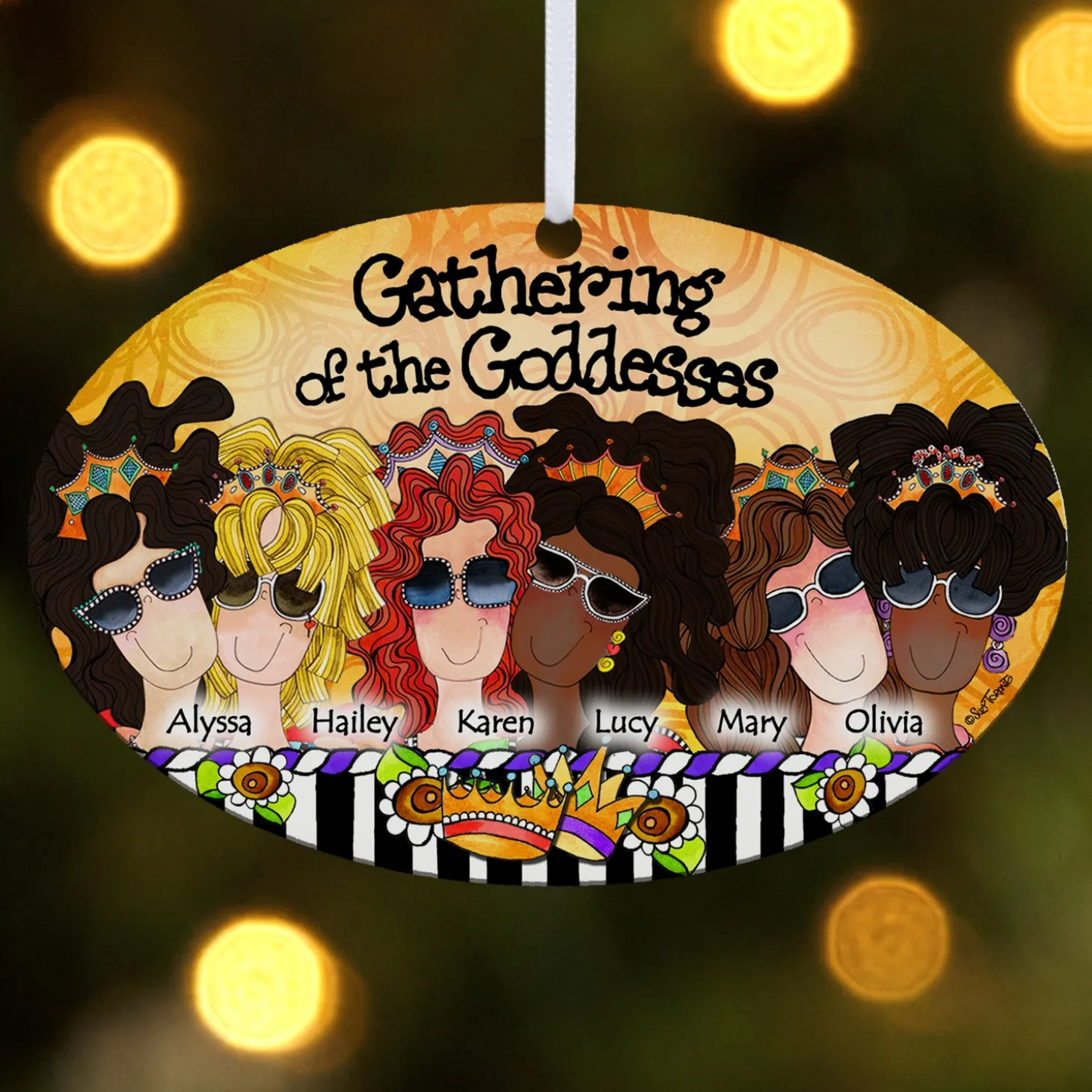 Gathering of the Goddesses Oval Ornament by Suzy Toronto
