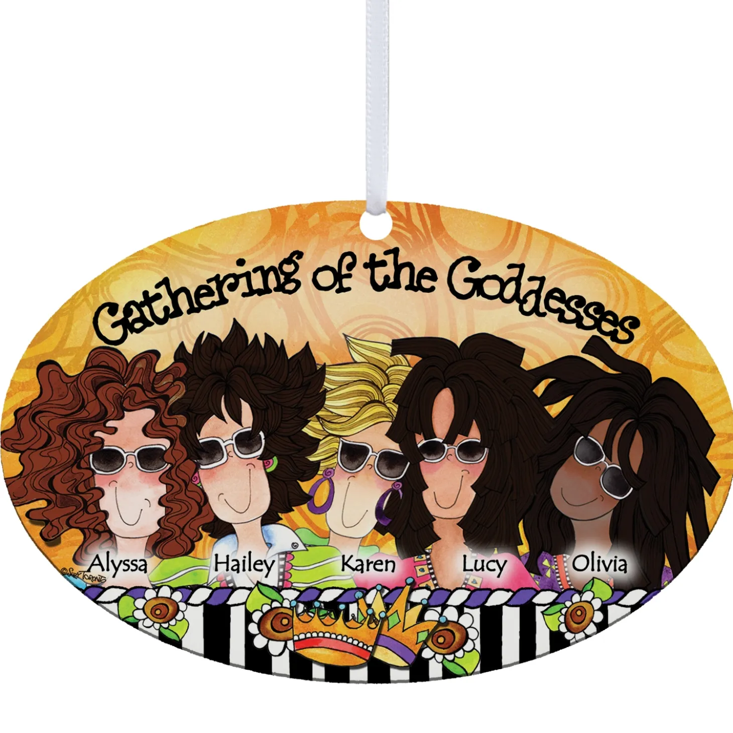 Gathering of the Goddesses Oval Ornament by Suzy Toronto