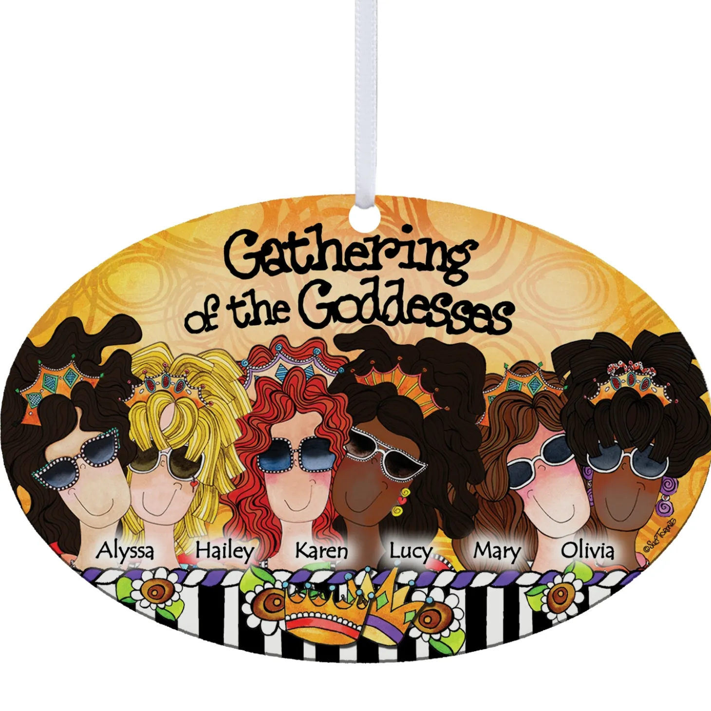 Gathering of the Goddesses Oval Ornament by Suzy Toronto