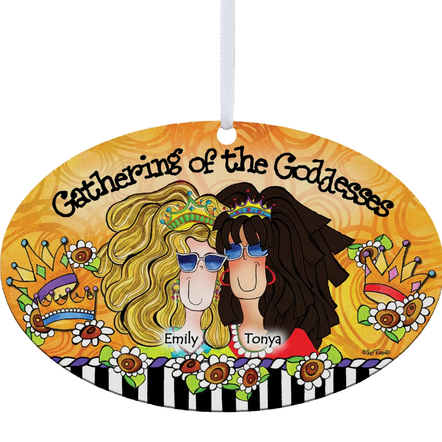 Gathering of the Goddesses Oval Ornament by Suzy Toronto