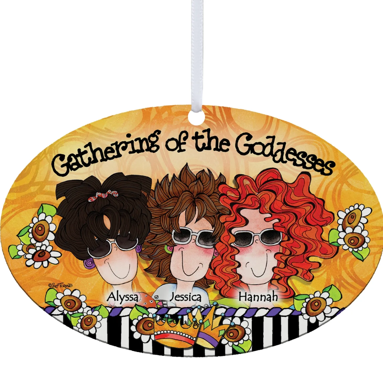 Gathering of the Goddesses Oval Ornament by Suzy Toronto
