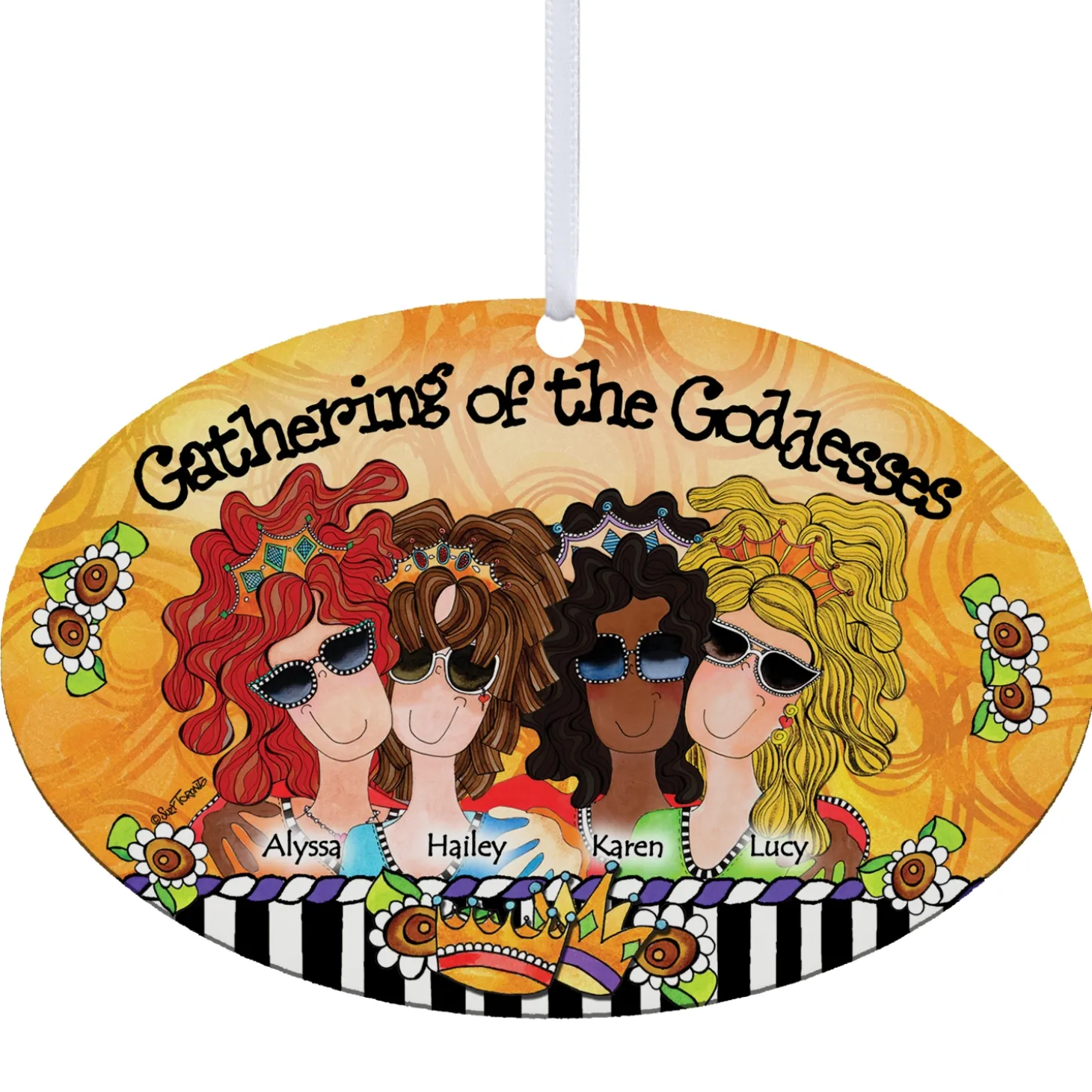 Gathering of the Goddesses Oval Ornament by Suzy Toronto