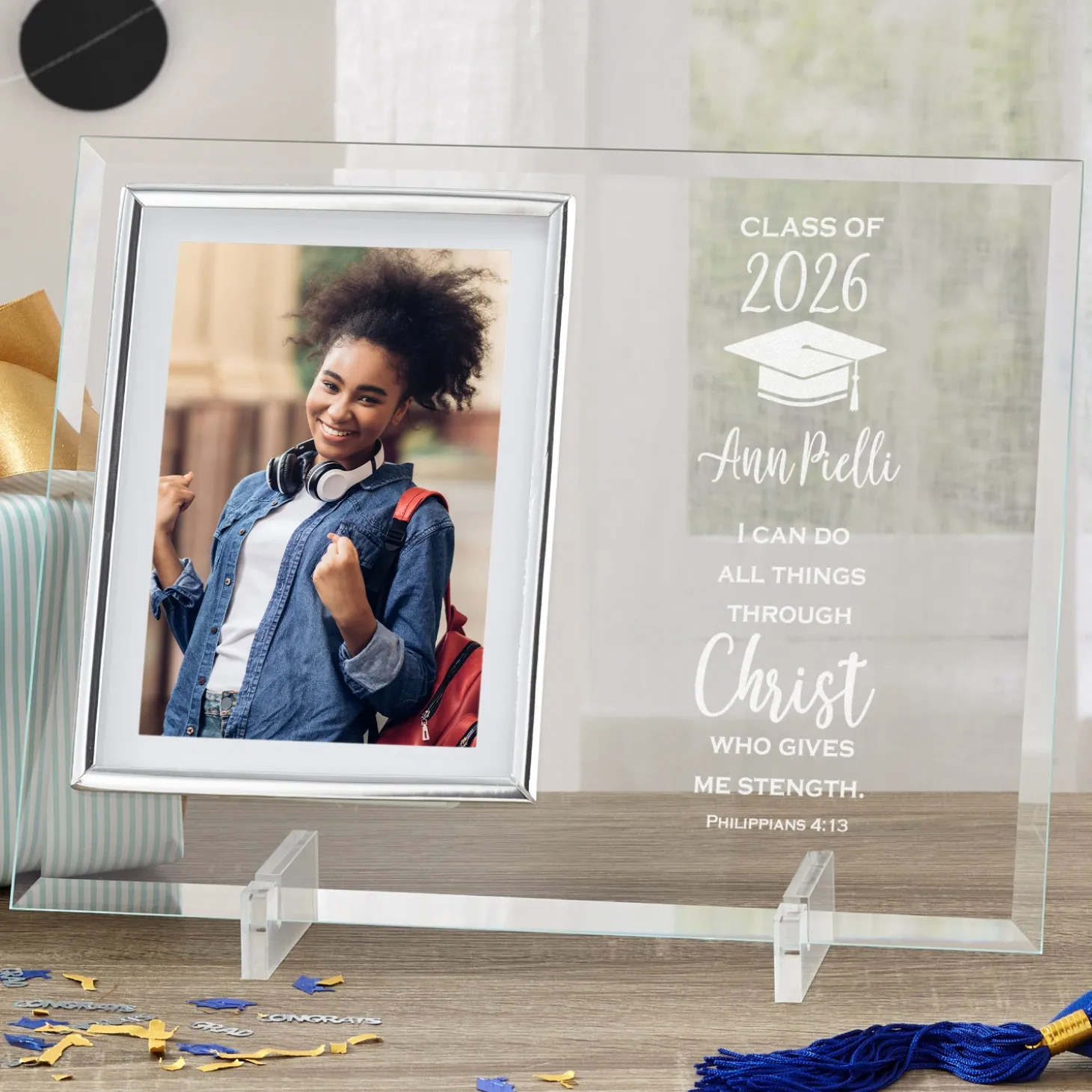 Give Me Strength Graduation Glass Frame