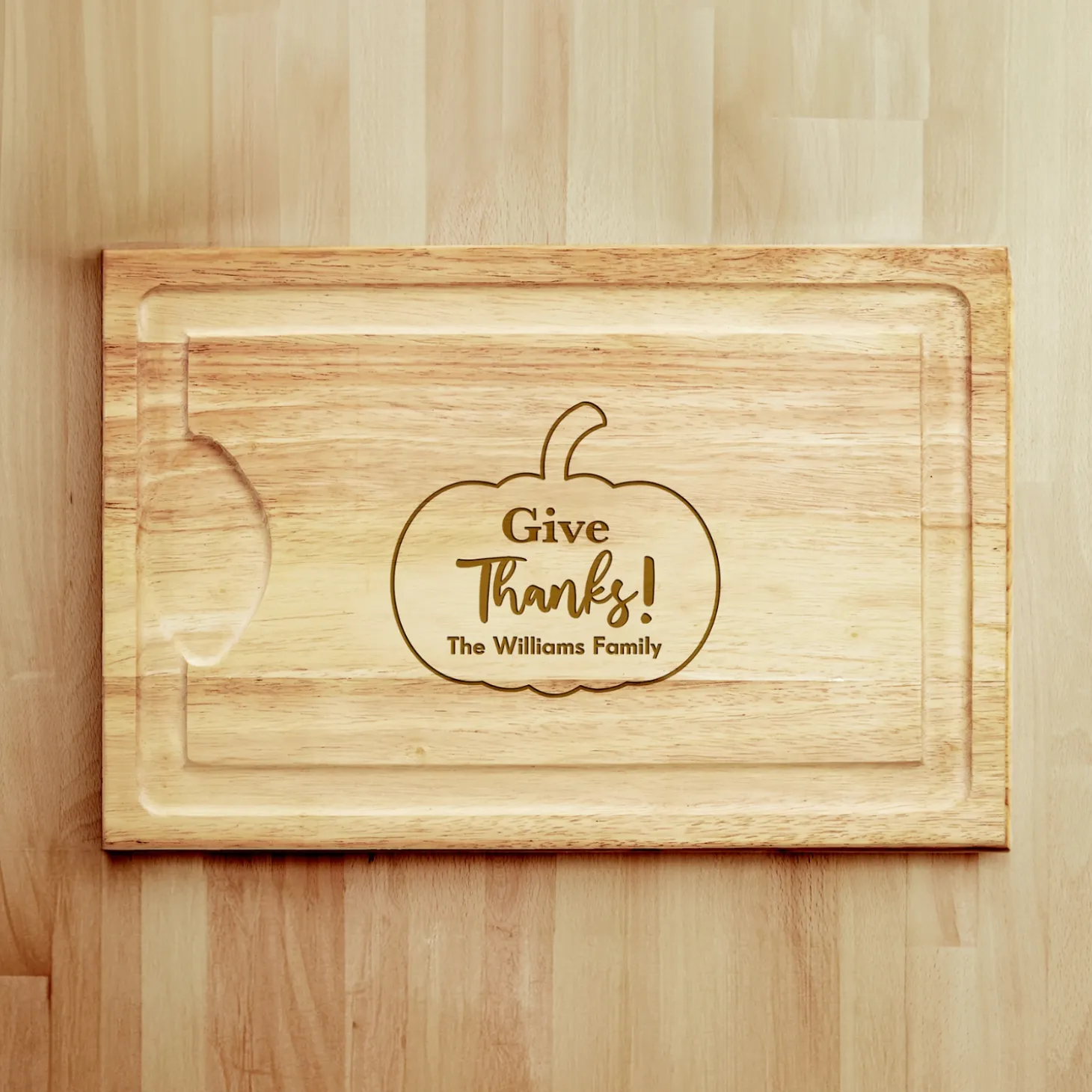 Give Thanks! Maple Wood Cutting Board