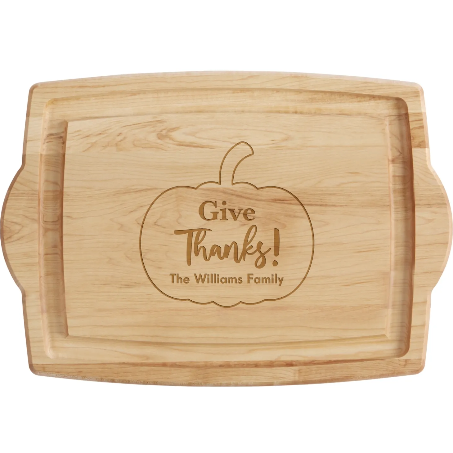 Give Thanks! Maple Wood Cutting Board