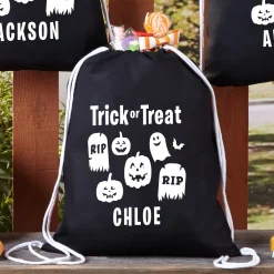 Glow-in-the-Dark Graveyard Drawstring Treat Bag