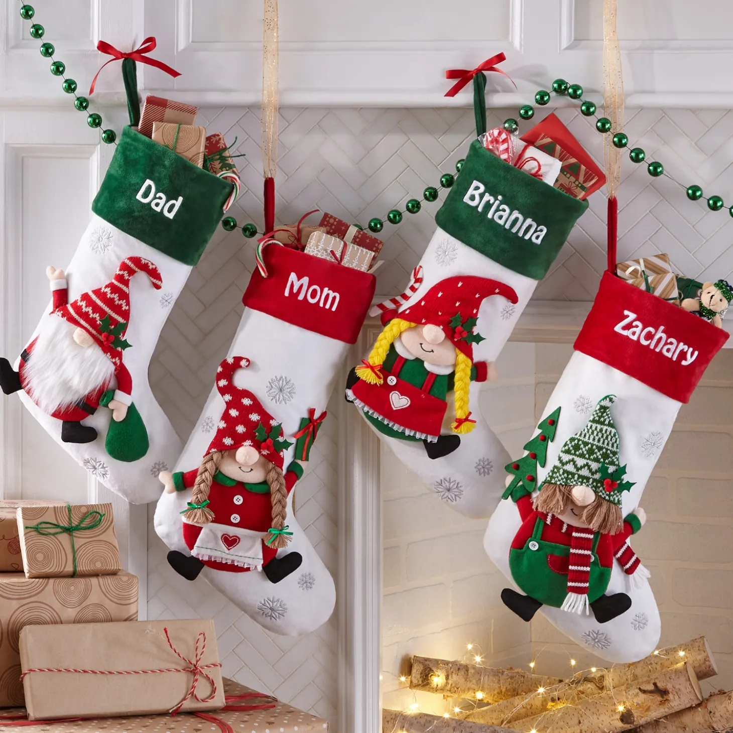 Gnome Family Plush Stocking