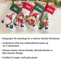 Gnome Family Plush Stocking