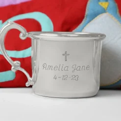 God Bless Pewter Baby Keepsake Cup