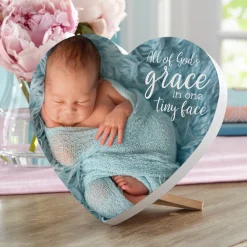 God's Grace Photo Wood Heart