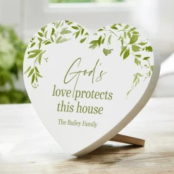 God's Love Endures Wood Heart
