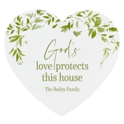 God's Love Endures Wood Heart