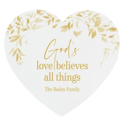God's Love Endures Wood Heart