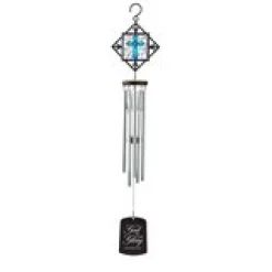 God's Love Protects This Home Stained Glass Wind Chime