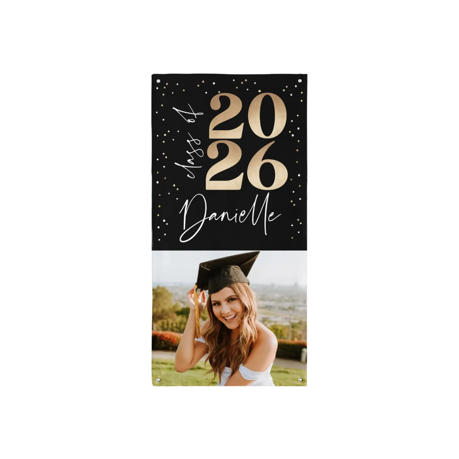Golden Graduation Year Photo Banner