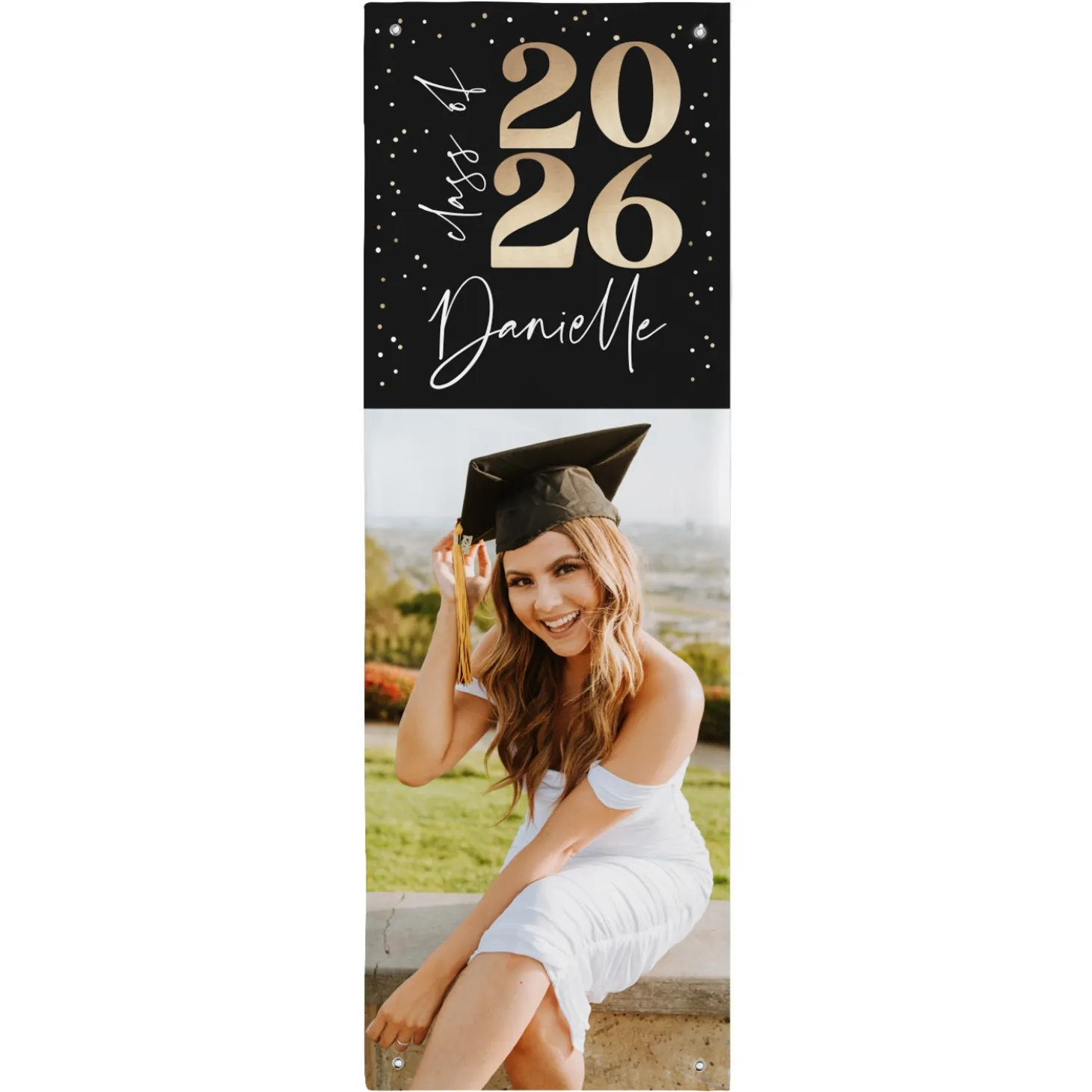 Golden Graduation Year Photo Banner
