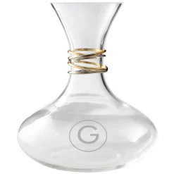 Golden Reflections Engraved Wine Decanter