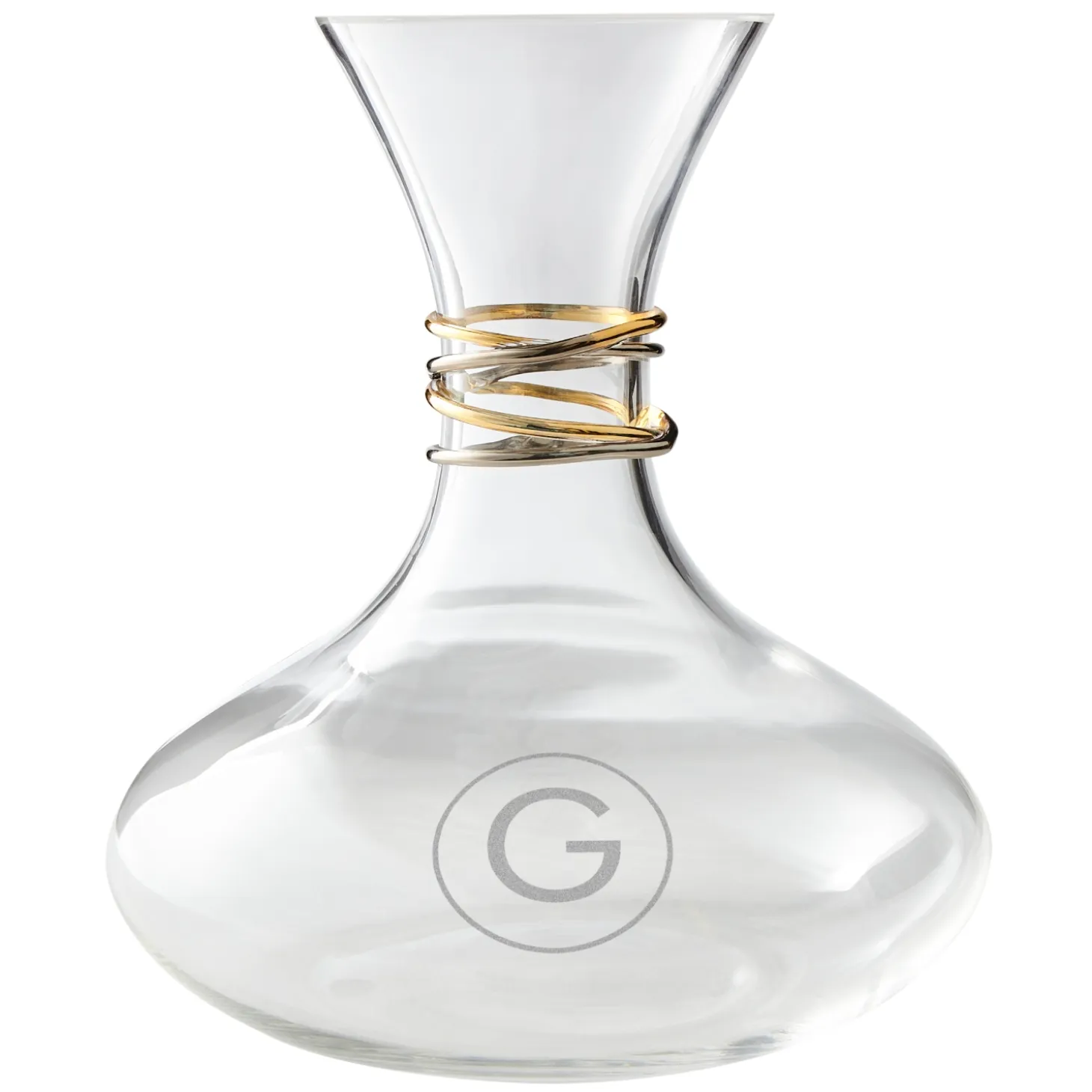 Golden Reflections Engraved Wine Decanter