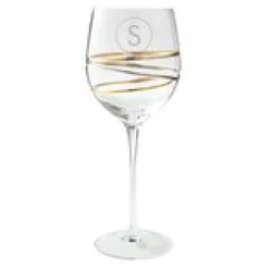 Golden Reflections Engraved Wine Glass