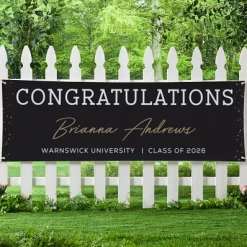Golden Script Graduation Banner