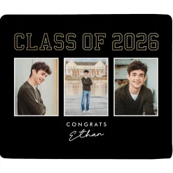 Golden Trio Graduation Photo Plush Blanket