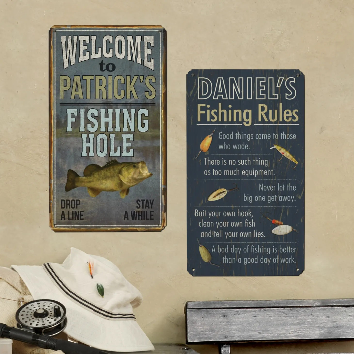 Gone Fishin’ Metal Signs