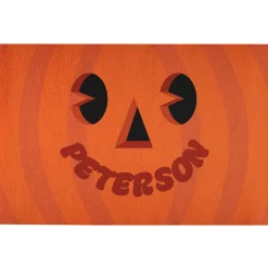 Goofy Pumpkin Faces Doormat